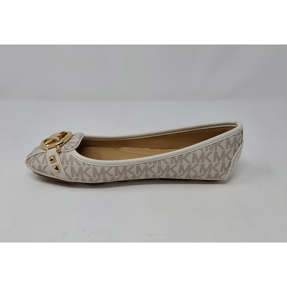 Michael Kors Fulton Moc Vanilla MK Logo Flats Womens Size 6M - Picture 9 of 16